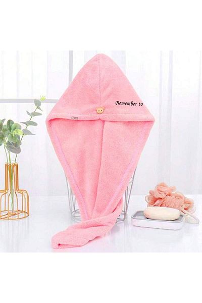 SIKS Turban Bath Towel, Made Of Microfiber, With Message, 62 X 22 Cm, Pink