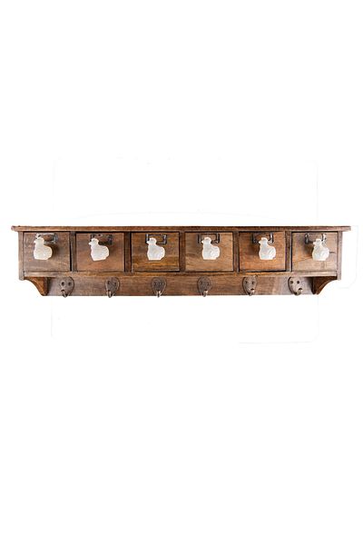 Clayre & Eef Wall Hanger with 6 Drawers 69x12x17 cm