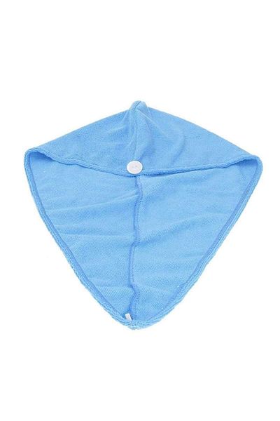SIKS Microfiber Head Turban Towel For Long Hair, For Quick Drying, Size 60 x 20 Cm, Blue