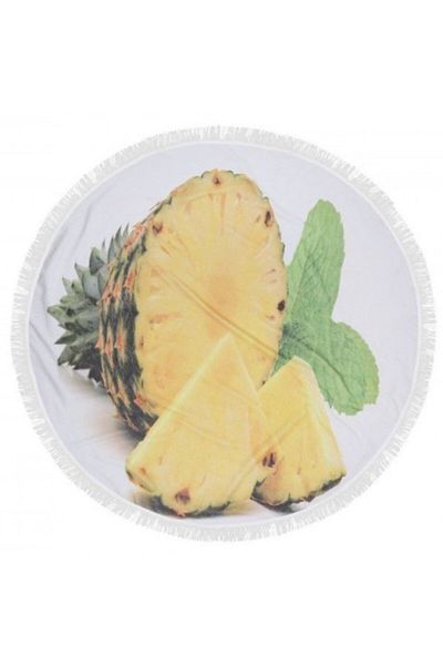 Lenjerii Deosebite Prosop de plajă rotund 100% bumbac cu franjuri, Fouta cu ananas