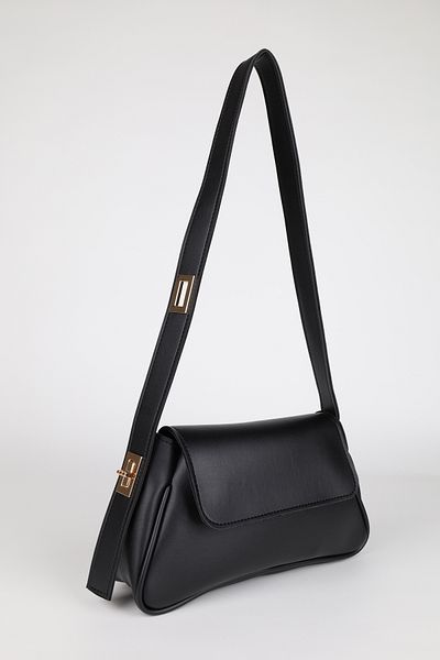 NOTHING Women's Black Minkcream Gold Lock Strap and Gold Accessory Scarf Gift Set of 2 Bags Alessamilan