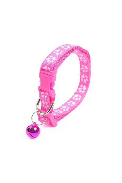 Ropet Adjustable collar with bell for dogs and cats, 18-32cm/1cm, Pink, Ropet