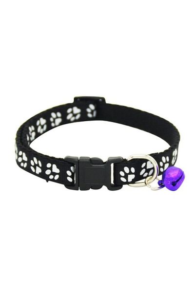 Ropet Zgarda ajustabila cu clopotel pentru caini si pisici, 18-32cm/1cm, Negru, Ropet