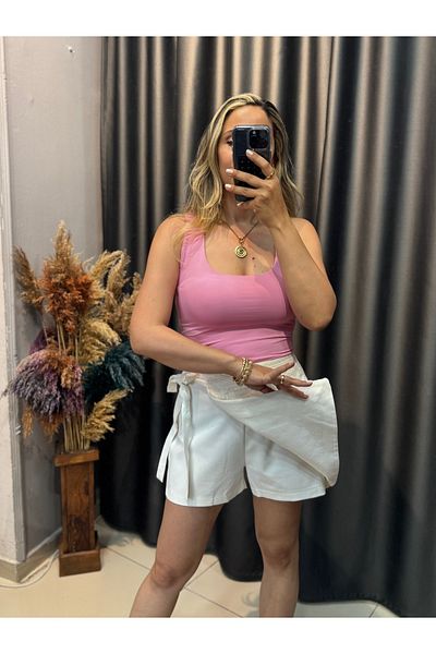Quzu Ecru Shorts Skirt Mini Size