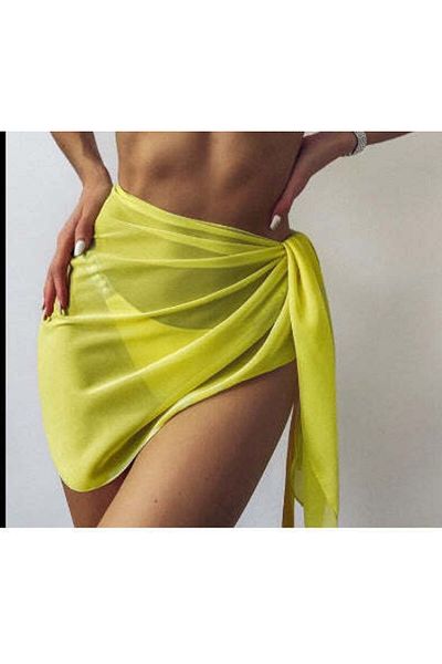 WildFashion Semi-transparent yellow beach scarf SW2552-9 Universal