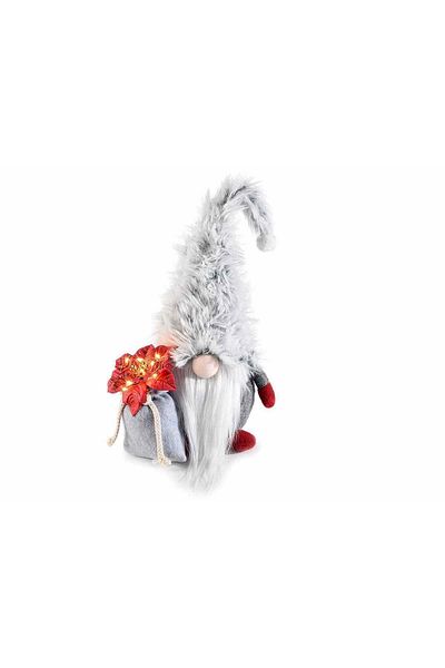 Decorer Santa Claus textile figurine with LEDs 17x11x44 cm