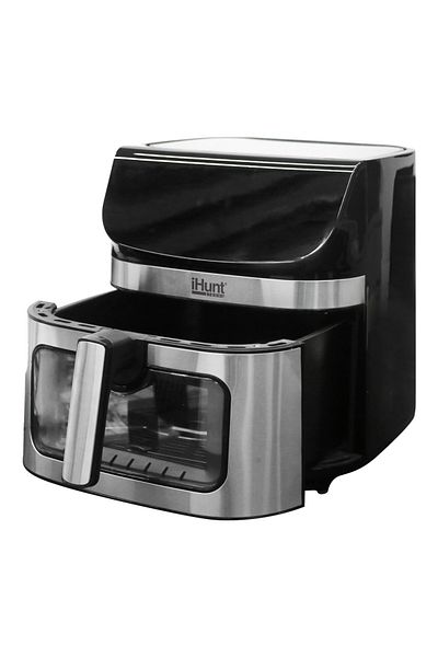iHunt Friteuza cu aer cald fara ulei iHunt Bro Air Fryer Ultra 9L Sertar cu geam transparent, 12 functii