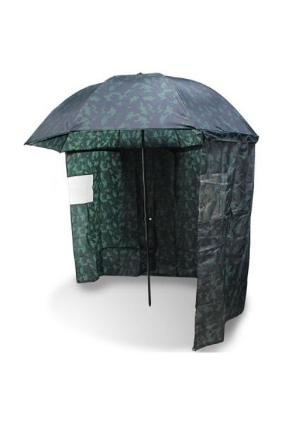 NGT Umbrella/shelter with side walls NGT CAMO BROLLY 45", diameter 2.2 m, nails and fixing ropes, bag