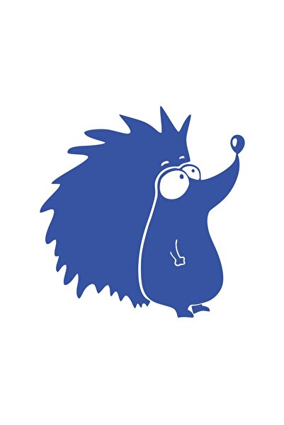 Reysa Tasarım Hedgehog Car Sticker 17X17 cm Blue