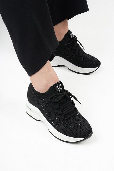 KRISTE BELL Palmira Original Kri̇stebell Stone Detailled Inner Hidden Filling Women's Sports Shoes Black