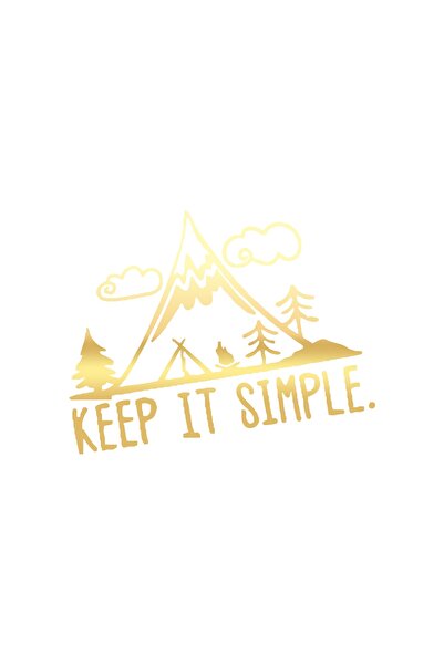 Reysa Tasarım ملصق سيارة للتخييم من كيب إت سيمبل مقاس 17 × 17 سم باللون الذهبي