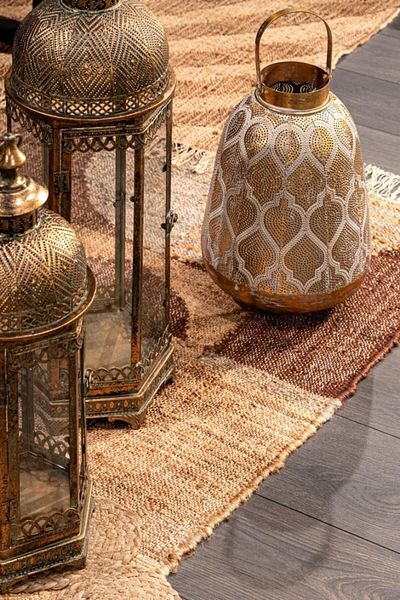 Bizzotto Set of 2 gold metal lanterns 25.5x38.5 cm
