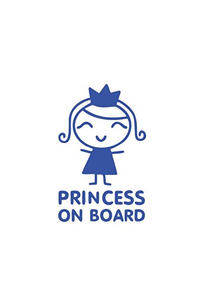 Reysa Tasarım ملصق سيارة الأميرة على متن السيارة مقاس 17x17 سم باللون الأزرق