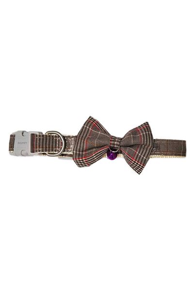 Ropet Bow Tie Collar for Dogs, with Bell, 27-37cm/15mm, Brown, Ropet