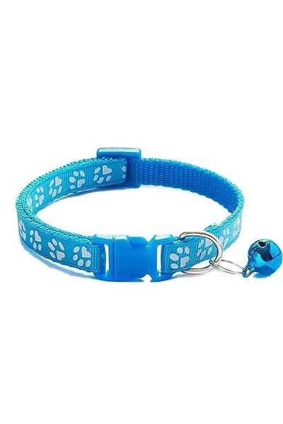 Ropet Adjustable collar with bell for dogs and cats, 18-32cm/1cm, Light Blue, Ropet