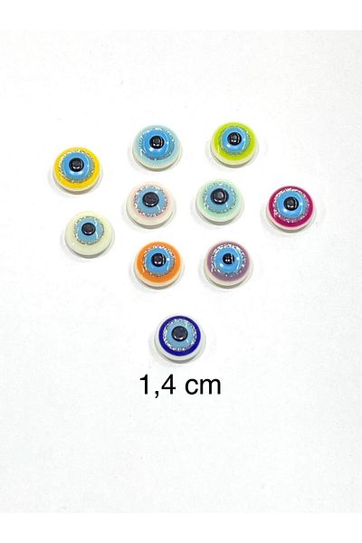 karantuhafiye Baby Button / Evil Eye Bead Model 1 / 10 Pieces / Saks