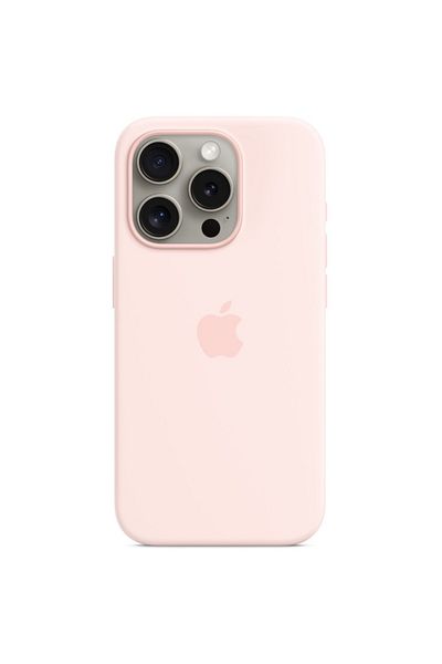 Apple Original Silicone Iphone 15 Pro Case, Magsafe, Light Pink