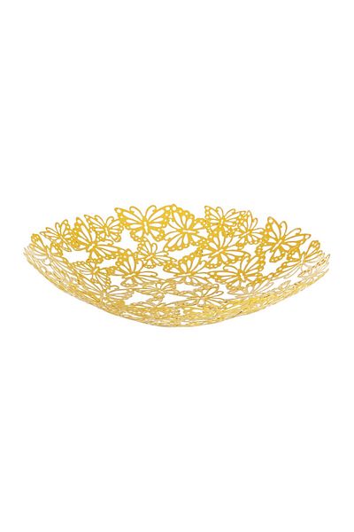 Bizzotto Set 2 tavi metal galben 34x6 cm