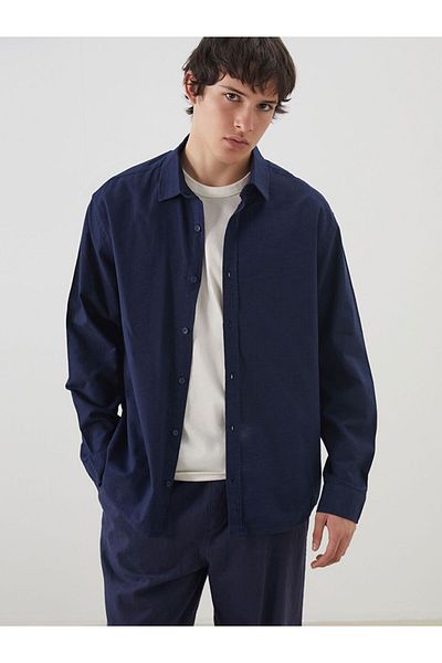 LC Waikiki Ανδρικό πουκάμισο XSIDE Regular Fit με μακρυμάνικο λινό μείγμα