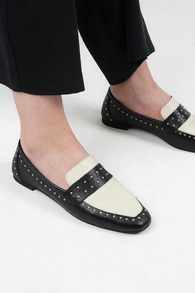 Stilbagshoes حذاء سابينا بين تروك مفصل من الجلد الطبيعي للنساء باللون الأسود