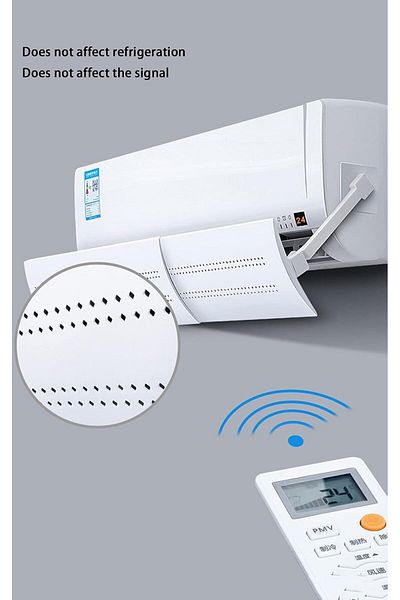 Lumely White Adjustable Air-Conditioning Windshield, Universal Adjustable Air Shunt Hood,Hanging Design