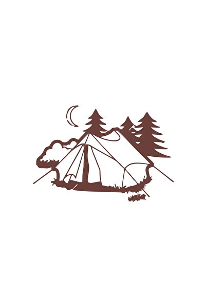 Reysa Tasarım Camping Car Sticker 17X17 cm Brown