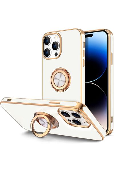 Generic Phone Case For iPhone 14 Pro Max 360°Rotatable Ring Holder Magnetic Kickstand , Girl Women Boy