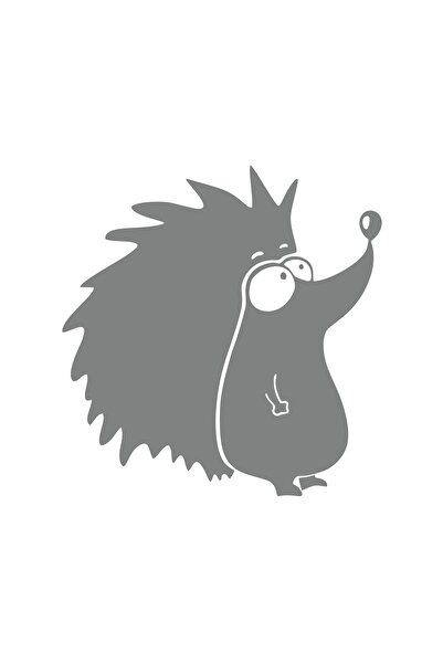 Reysa Tasarım Hedgehog Car Sticker 17X17 cm Gray