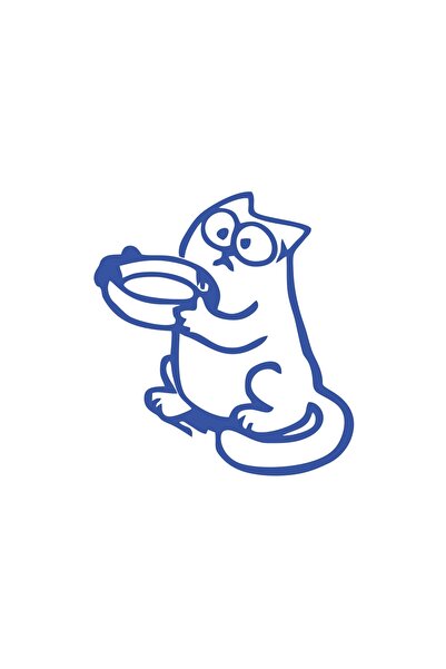 Reysa Tasarım Funny Cat Car Sticker 17X17 cm Blue
