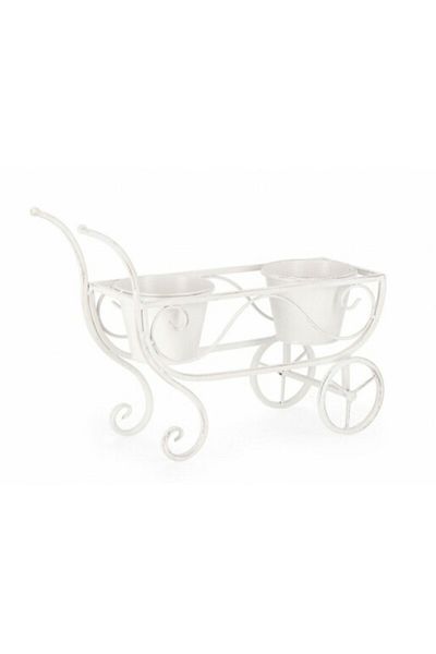 Bizzotto Suport pentru flori Emily, oțel alb patinat, 48x19x31 cm