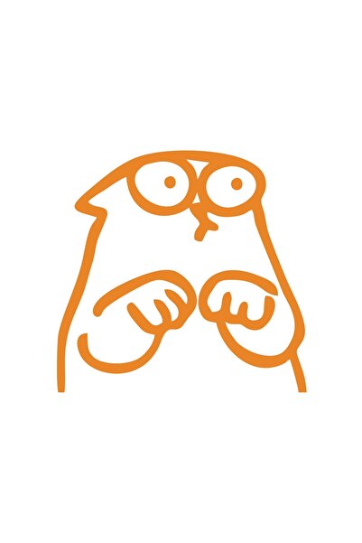 Reysa Tasarım Funny Cat Car Sticker 17X17 cm Orange