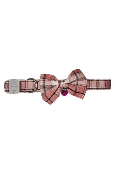 Ropet Bow Tie Collar for Dogs, with Bell, 27-37cm/15mm, Pink, Ropet