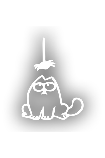 Reysa Tasarım ملصق سيارة على شكل قطة مضحكة مقاس 17 × 17 سم باللون الأبيض