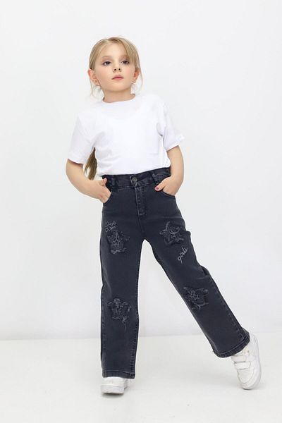 RAPİDO LİFE Pantaloni de blugi pentru fete Jean cu ciucuri Stele Detaliu Brodat Ajustabil Elastic Lycra Pipe Leg