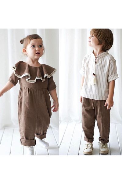 Zelhankids Girl's Muslin Fabric Jumpsuit (with Bag)