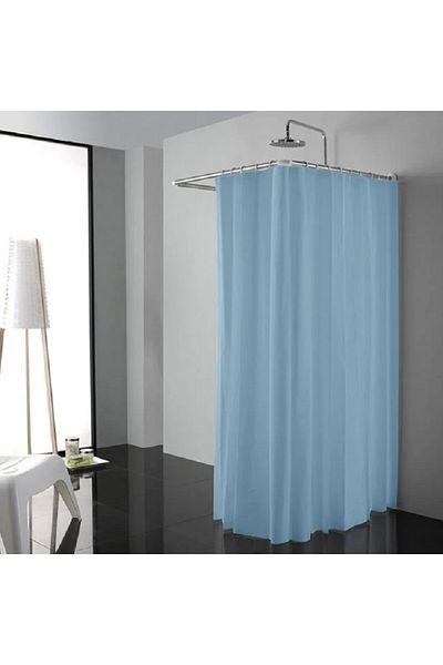 OEM Perdea de dus PEVA, dimensiune 180x180 cm, prindere cu 12 inele, Albastra