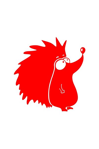 Reysa Tasarım ملصق سيارة القنفذ مقاس 17x17 سم باللون الأحمر