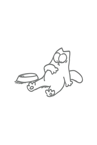 Reysa Tasarım Funny Cat Car Sticker 17X17 cm Gray