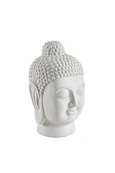Bizzotto Figurine Buddha Glass Fiber White 22.5x21x35.5 cm