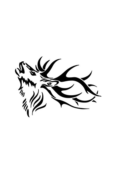 Reysa Tasarım ملصق سيارة غزال مقاس 17x17 سم باللون الأسود