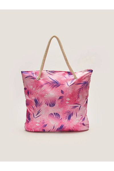 LC Waikiki LCW ACCESSORIES Γυναικεία τσάντα παραλίας με ροζ σχέδιο
