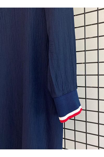 Armine Trend New Season Half Zip Sleeves and Ribbed Collar Tunic