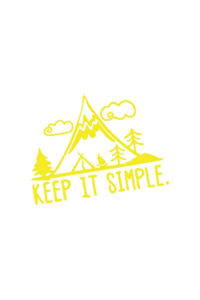 Reysa Tasarım ملصق سيارة للتخييم من كيب إت سيمبل مقاس 17 × 17 سم باللون الأصفر