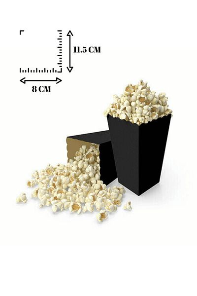 Mielibon 8-Piece Black Corn Box Popcorn Box Party Presentation Set
