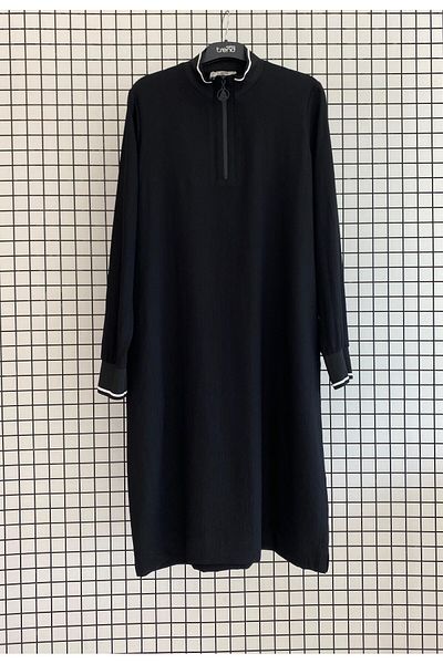 Armine Trend New Season Half Zip Sleeves and Ribbed Collar Tunic