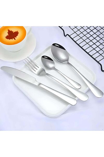 E.V.A. Home Decor Vapor Silver Flatware - Set of 16 pieces