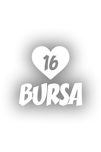 Reysa Tasarım ملصق سيارة على شكل قلب 16 بورسا مقاس 17 × 17 سم باللون الأبيض