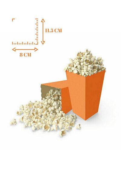 Mielibon 8-Piece Orange Corn Box Popcorn Box Party Presentation Set