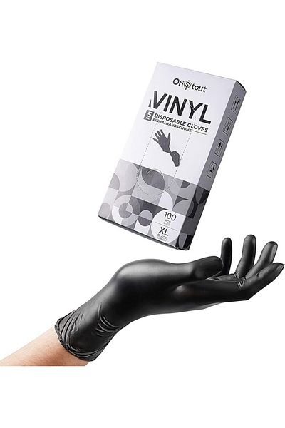 Oris Set of 100 disposable gloves OriStout, vinyl, black, size L