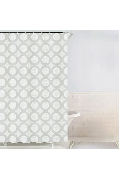 OEM Perdea de dus PEVA, dimensiune 180x180 cm, model Cercuri